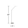 Possini Euro Design Kobie Modern 50" Tall Standing Floor Lamp Task LED Dimmable Silver Metal Satin Nickel Finish Living Room Bedroom - 4 of 4
