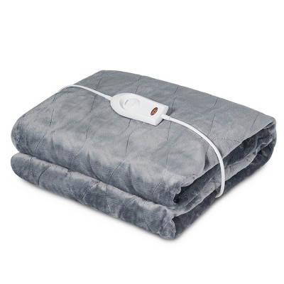 Costway Flannel Electric Blanket Heated Throw w/ 3 Heat Settings & 2H Auto Off 50''x60''