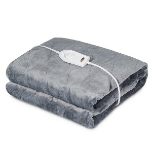 Costway Flannel Electric Blanket Heated Throw w/ 3 Heat Settings & 2H Auto Off 50''x60'' - 1 of 4