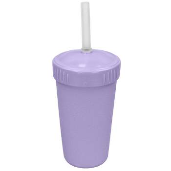 DOITOOL Glass Tumbler with Handle and Clear Lid of Scale and Straw Kids Cups  Toddler cups with Straws (Pink Rabbit) Color 2