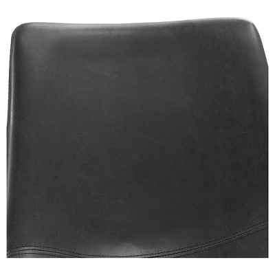 Set of 2 Black Faux Leather Upholstered Dining Chairs with Metal Legs
