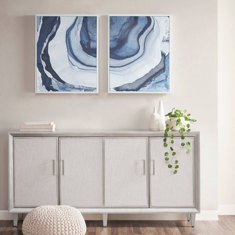 (Set of 2) 23.5&#34; x 29.5&#34;Ethereal Printed Framed Canvas Decorative Wall Art Set Blue, 4 of 9