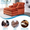 Corduroy Chaise Lounge Single Sofa With 2 Toss Pillows and a Ottoman Upholstered Accent Chairs, White/Orange/Green/Gray/Black-ModernLuxe - 4 of 4
