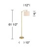 360 Lighting Modern Downbridge Floor Lamp 61 1/2" Tall Warm Gold Metal Off-White Linen Drum Shade for Living Room Reading Bedroom - 4 of 4