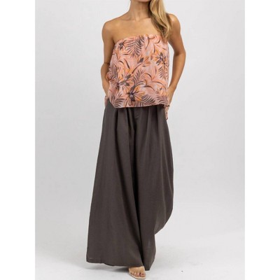 Women's LINEN WIDE LEG TROUSER - Mulla