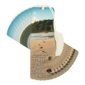 Dicksons Footprints Tan and Blue 6 x 2 Inch Keepsake Tassels Bookmarks Pack of 12 - 1 of 4