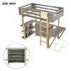 NicBex Twin/Full Wooden Loft Bed with Foldable Desk&Built-In Cabinet for Teens&Gamers,Versatile Gaming Loft Bed Platform,Space-Saving,500lbs Max - 3 of 4