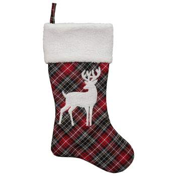 : Fleece Northlight White Target Pile Knit Black, High And Gray Cuff Christmas Lodge Rustic Stocking With 21\