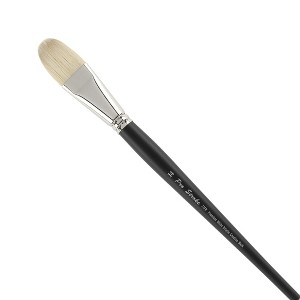 Creative Mark Pro Stroke Premium White Chungking Hog Bristle Artist Paint Brush - Filbert - Natural Bristle Brush w/ Great Control Suitable for Oils, - 1 of 4