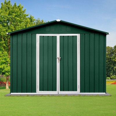 CAVINAS 6*8ft Outdoor Storage Shed Durable Metal Garden Shed with Double Doors, for Garden Tools and Equipment