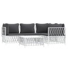 vidaXL Garden Lounge Set White Woven fabric, powder-coated steel, textilene - 3 of 4