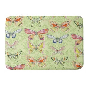 Deny Designs Pimlada Phuapradit Pastel Butterflies Memory Foam Bath Rug: Microfiber, Machine Washable, 1'9"x2'10" - 1 of 4