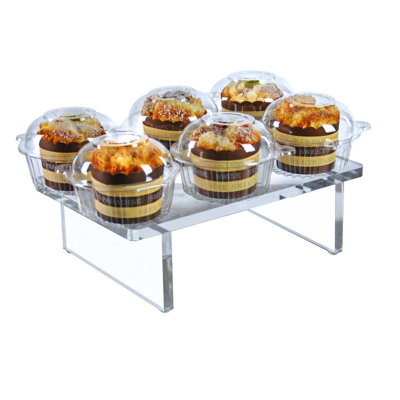 Azar Displays Clear Acrylic 11.75"W x 7.75"D x 4"H 1/2" Thick Deluxe Riser w/Bumpers, 2 of 8