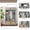 NicBex 40 inch Hall Tree for Hallway,Rattan Coat Racks with Door Shelves and Shoe Cabinets,Entryway Furniture for Hallway,Living Room,Bedroom - 4 of 4
