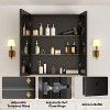Belle Medicine Cabinet with Mirror, Recessed/Wall Mount Cabinet for Bathroom, Beveled Surface Mirror, Adjustable Tempered Glass Shelves, Black - 4 of 4