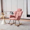 Accent Chairs Living Room,Accent Chairs With Arms,High Backrest And Pillows,Rocking Chair For Nursery,Rocking Chair Glider-Maison Boucle‎ - 3 of 4