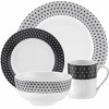 Spode Home Retrospect 16 Piece Dinnerware Set with Service for 4 - Black/White - 10.5" Dinner Plate, 7.5" Salad Plate, 6" Cereal Bowl, 12 oz Mug - image 4 of 4