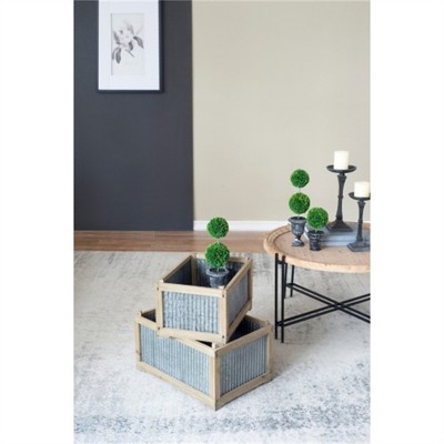 SKRAN Collection of Decorative Planters, Planter Set - Versatile Cement and Metal Planters for Indoor and Outdoor Use