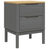 vidaXL FLORO Bedside Cabinet Gray 17.7"x15.4"x22.4" Solid Wood Pine - 2 of 4