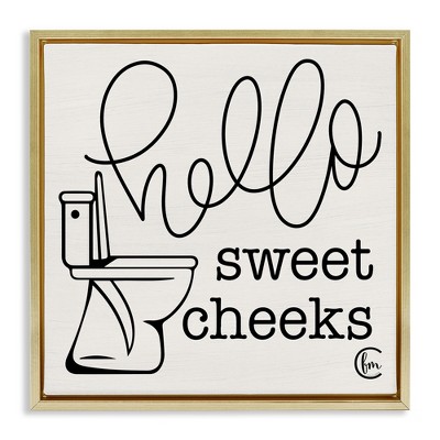 Stupell Industries Hello Sweet Cheeks with Toilet, 25" x 25"