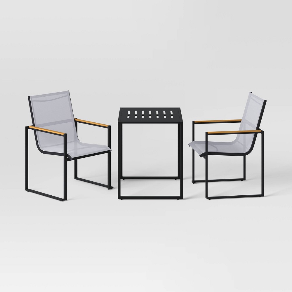 Photos - Garden Furniture 3pc Henning Outdoor Patio Bistro Dining Set Off-White - Threshold™