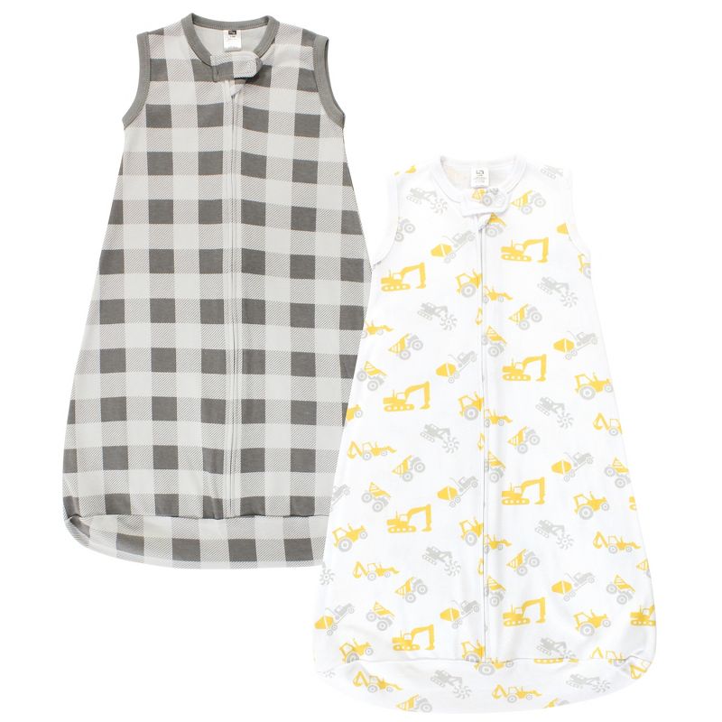 Hudson Baby Cotton Long-Sleeve Wearable Sleeping Bag, Sack, Blanket, Construction Vehicles Sleeveless, 1 of 5