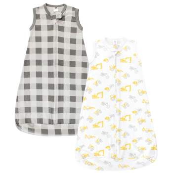 Hudson Baby Cotton Long-Sleeve Wearable Sleeping Bag, Sack, Blanket, Construction Vehicles Sleeveless