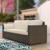 Resenkos 3-Seat Sofa, Outdoor Sectional Furniture, PE Rattan, Brown - 4 of 4