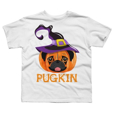 Boy's Design By Humans Pugkin Pumpin Halloween By trantanphat95 T-Shirt