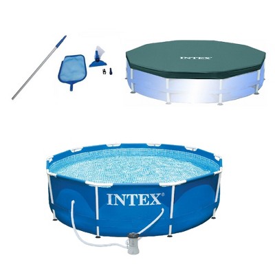 Intex Pool Kit w/ Intex 10 x 2.5-Ft Pool Set w/ Filter Pump w/  10-Ft Pool Cover