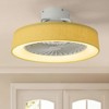 Rennnsan Althyn 18"W Drum Ratten Boho LED Dimmable Flush Mount Ceiling Fan - 2 of 4
