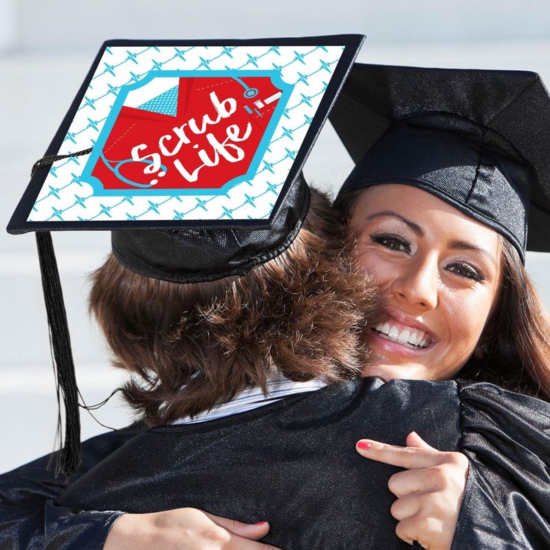Big Dot of Happiness Nurse Graduation - Medical Nursing Graduation Cap Decorations Kit - Grad Cap Cover, 2 of 9