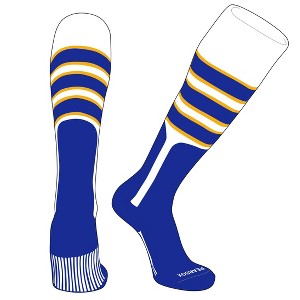 PEAR SOX OTC Baseball Softball Stirrup Socks (C, 9in) White, Gold, Royal (M) - 1 of 3