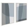 Kate and Laurel Sylvie Zen Abstract Blue and Gray Stones No 1 and No 2 Framed Canvas by The Creative Bunch Studio, 2 Piece 23x33, White - 2 of 4