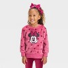 Toddler Girls' Disney Minnie Mouse Cozy Woobie Pullover & Ribbed Velour Pants Set - Rose Pink - image 3 of 4