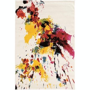HomeStock Masters ColorSplash Ivory & Multi 8x10.3, Contemporary, Power Loomed - 1 of 4