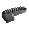 131.1" Chenille L-Shaped Modular Curved Sectional Sofa with Left Chaise, 10 Pillows - 4 of 4