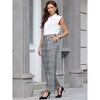 INSPIRE CHIC Women's Plaid Work Vintage Houndstooth Wide Leg Straight Long Pants - 3 of 4