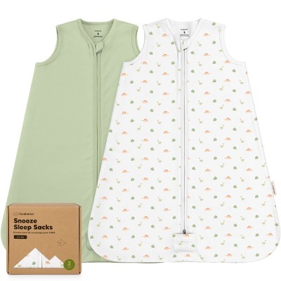 2-Pack Snooze Baby Sleep Sacks, Organic Cotton Wearable Blanket, Soft  Toddler Sleeping Bag, Smooth Zipper