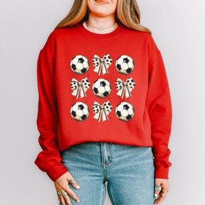 Simply Sage Market Soccer Ball Bows Stacked Sweatshirt - 1 of 4