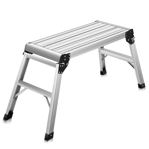 Professor Beginner Vaak gesproken Costway Hd En131 Aluminum Platform Drywall Step Up Folding Work Bench Stool  Ladder : Target
