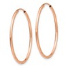 Black Bow Jewelry 1.5mm x 32mm 14k Rose Gold Polished Endless Tube Hoop Earrings - 2 of 4