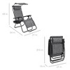 Best Choice Products Folding Zero Gravity Recliner Patio Lounge Chair w/ Canopy Shade, Headrest, Tray - 2 of 4
