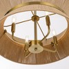 LamQee Farmhouse Rattan Chandelier 4 Lights Boho Ceiling Hanging Lighting with Hand Woven Shade Pendant Lights - 4 of 4