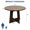 Round Dining Table for 4, 43.3 Inches Farmhouse Dining Table with Pedestal Base, Circle Kitchen Tables for Dining Room - 2 of 4