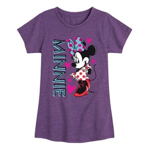 Girls' - Disney - Minnie Sketched Name Fitted Short Sleeve Graphic T-Shirt - 1 of 3