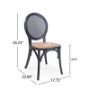 Coolbibila Vintage Style Armless Rattan Dining Chairs Set of 2,Traditional Rattan Round Back Dining Chair,Wood Frame Kitchen Dining Chair - 4 of 4