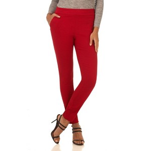 Rekucci Women’s Pull-On Skinny Work Pants – Tummy Control, Stretch Legging Fit with Zip Pockets for Office & Casual - 1 of 4