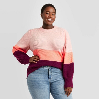 plus size puff sleeve sweater