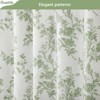 Aoibox Sage Green Floral Shower Curtain, Cotton Blend Bathroom Decor with Rust-Resistant Hooks, Machine Washable for Easy Care - 3 of 4
